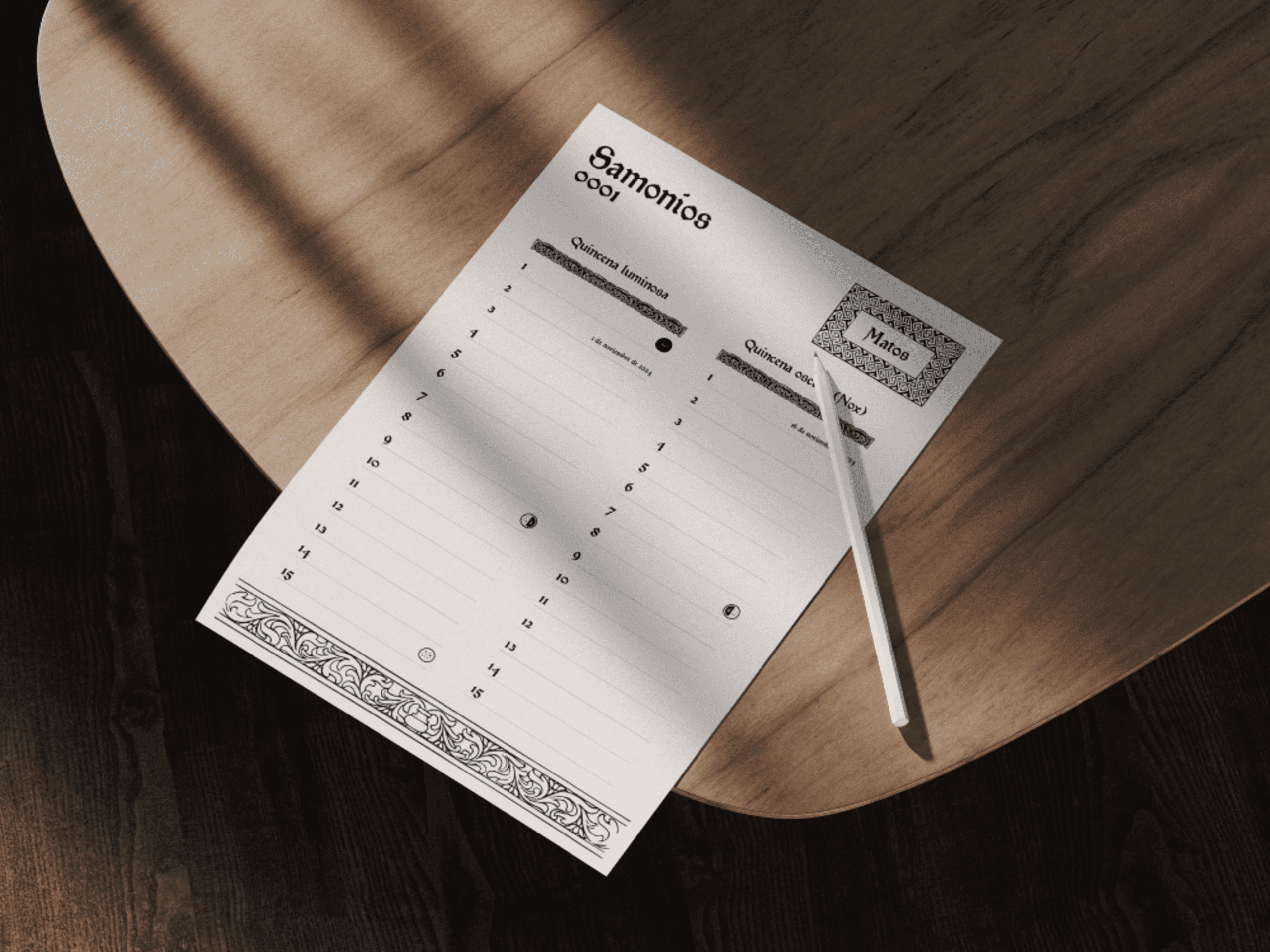 Calendario celta imprimible – años 0001 y 0002 + Samonios 0003 (PDF descargable) - 1