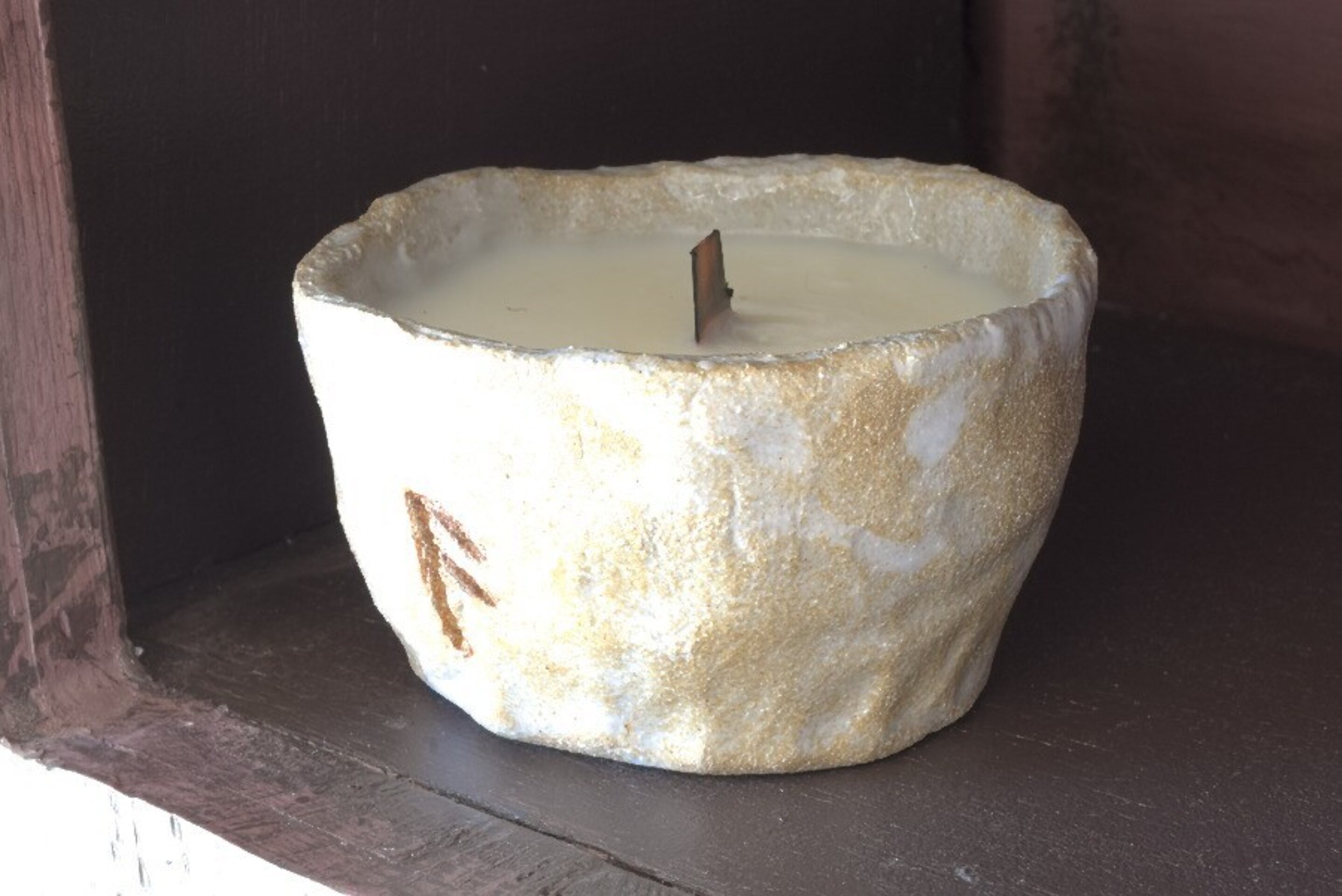 Vela de soja y cerámica con mecha de madera – Aromas naturales - 3